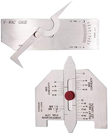 Weld Gauge Set 0-1/4'' Porosity Undercuts Checking Gauge with 0-3/4'' Convexity Concavity Welding Gauge Stainless Steel Imperial Measurement for Welding Inspection by Necygoo
