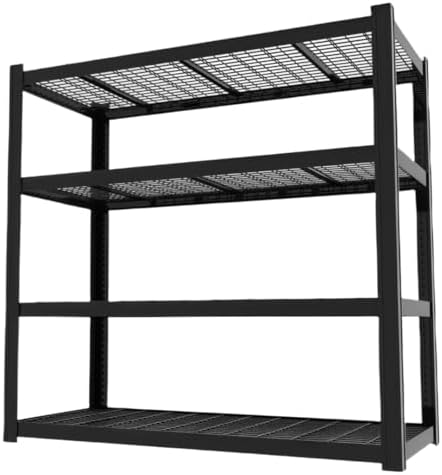 4-Tier Heavy Duty Garage Shelving, 8,000 lbs Capacity Adjustable Metal Storage Shelving Unit for Garage, Basement, Warehouse & Workshop, 71" W x 24" D x 71" H by LIJIUHOME