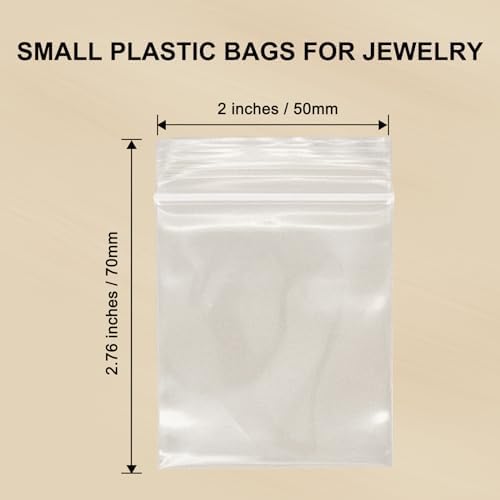 WEGOUP 120 PCS Small Plastic Bags for Jewelry, 2" x 2.76" 2.4 Mil Thick - Image 2