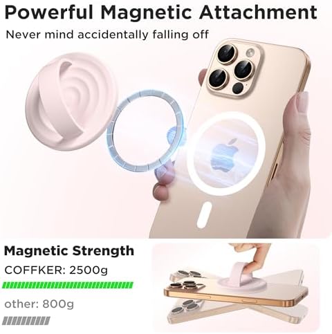 Magnetic Phone Grip for MagSafe, Silicone Ring Grip, Lovely Pink - Image 3