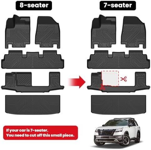 LASFIT Floor Mats for Nissan Pathfinder 7/8 Seats 2026 2025 2024 2023 2022 - Image 2