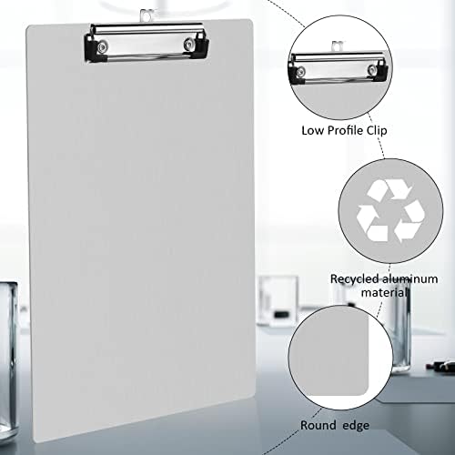 Epakh 8 Pieces Clipboard Bulks Metal Clipboard Aluminum Office Low Profile Clip - Image 2
