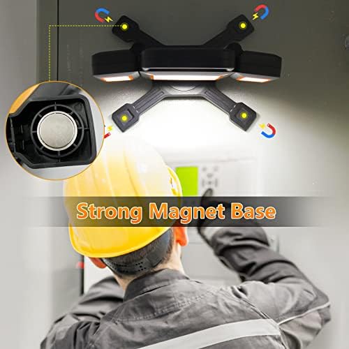 TRESDA 3000LM Rechargeable Work Light, Magnetic LED, Foldable & Portable - Image 4