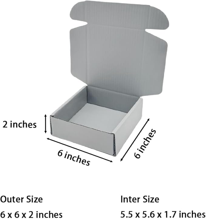 15 Pcs 6 x 6 x 2 inches Corrugated Cardboard Gift Boxes Recyclable Shipping - Image 2