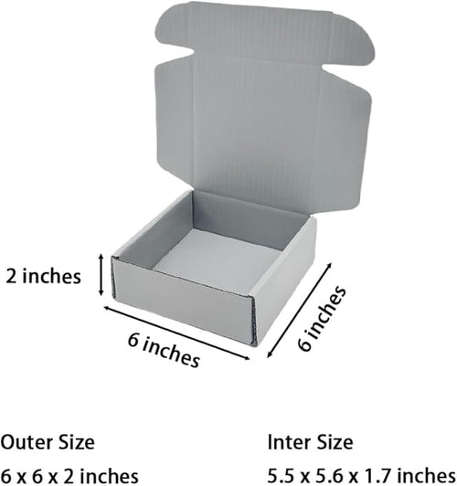 15 Pcs 6 x 6 x 2 inches Corrugated Cardboard Gift Boxes Recyclable Shipping - Image 2