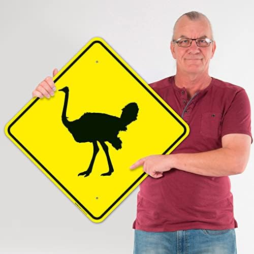 Ostrich Crossing with Graphic Sign, - Image 2