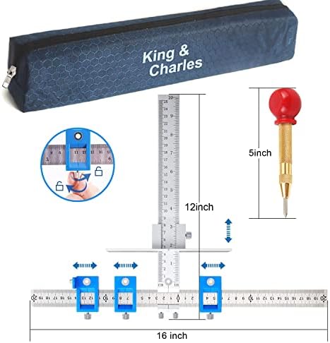 King&Charles Metal Cabinet Hardware Jig & Auto Center Punch Set - Image 2