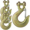 4 Pack 3/8" Clevis Slip Hook with Safety Latch Grade 70 18,000 Lb by WENHUALI
