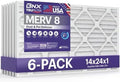 BNX TruFilter 14x24x1 Air Filter MERV 8 (6-Pack) - MADE IN USA – Dust & Pet Defense Air Conditioner HVAC AC Furnace Filters for Dust, Pet, Mold, Pollen MPR 600 – 700 & FPR 5 by BNX