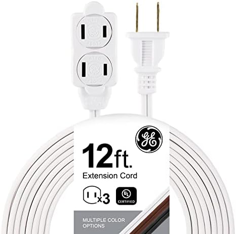 GE 12 Ft Extension Cord, 3 Outlet Power Strip, 2 Prong, 16 Gauge by Unknown