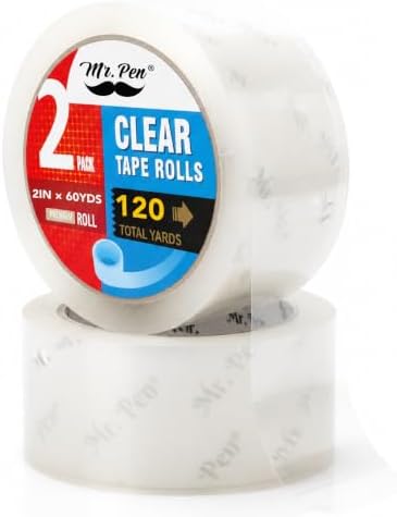 Mr. Pen- Packing Tape, 2 Pack, 2 Inch Wide, 60 Yards, 1.9mil, No Smell by MrPen