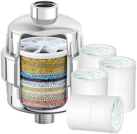 Longriver R7 Shower Filter with 4 Replacement Cartridges by DesignedforaSpa-LikeShower