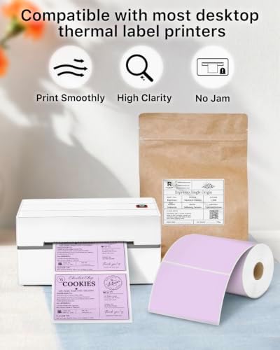 iEager 4x3 Inch Thermal Labels, Purple Durable Thermal Printer Stickers - Image 5