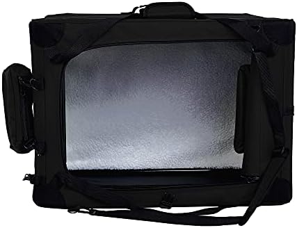 Amazon Basics Folding Portable Soft Pet Dog Crate Carrier Kennel, 26.2"L x 17.8"W x 18.1"H, Black - Image 3