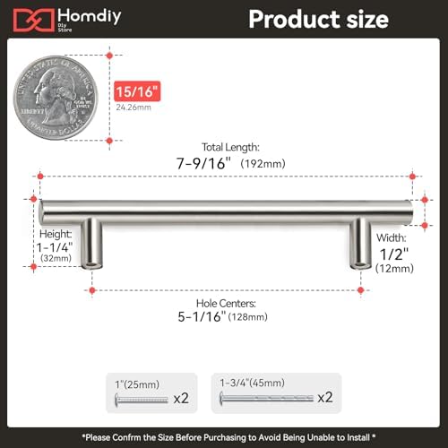 homdiy 100 Pack Brushed Nickel Cabinet Pulls - 5in Hole Centers Pulls Stainless Steel Kitchen Cabinet Handles Modern Drawer Pulls for Dresser Drawer Pulls, LS201BSS128-100 - Image 3