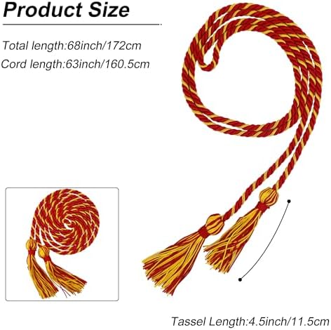 GraduationMall Graduation Honor Cord 68" RedGold - Image 4