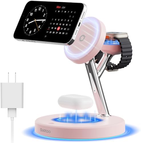 3 in 1 Mag-Safe Wireless Charger Stand for iPhone Apple Watch AirPods by Ouotoo
