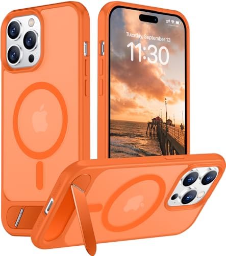 Temdan Magnetic Compatible with iPhone 14 Pro Case, [Built-in Invisible Kickstand][Compatible with MagSafe] [Military Grade Shockproof] Slim Translucent Matte Phone Case for iPhone 14 Pro 6.1" by Temdan