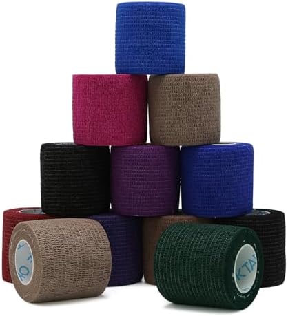 OK TAPE 12 Rolls Self Adhesive Bandage Wrap, Cohesive Elastic Athletic Tape by OKTAPE
