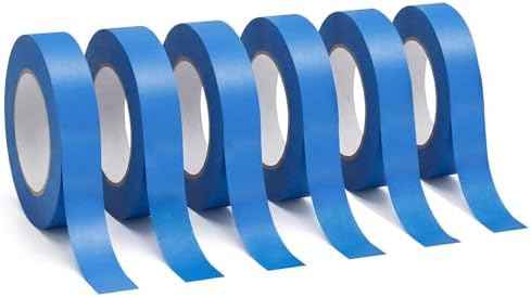 Blue Painters Tape 1 Inch Wide, 6 Rolls 0.98 in x 55 Yards Blue Masking Tape, Multi Surface Painter's Tape with Clean Removal, No Residue Paint Tape for Walls, DIY & Home Improvement by Duccinp