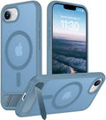 Temdan Magnetic Compatible with iPhone 17e Case & iPhone 16e Case,[Built-in Invisible Kickstand][Compatible with MagSafe][Military Grade Shockproof] Slim Translucent Matte Case for iPhone 16e/17e 6.1" by Temdan