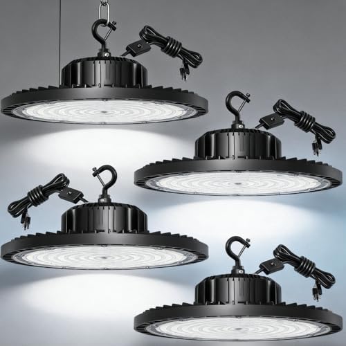 160W 25000LM High Bay LED Shop Lights with Switch, 4 Pack by StarMoitic