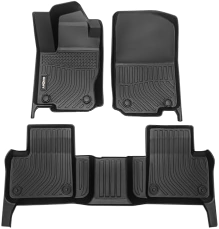 GINOWY-Floor Mats for Mercedes Benz ML/GL/GLE 2012-2019, TPE All Weather Benz GLE Car Mats, Non-Slip Trunk Mat Floor Liners Waterproof Custom Fit Accessories Mats Black by GINOWY