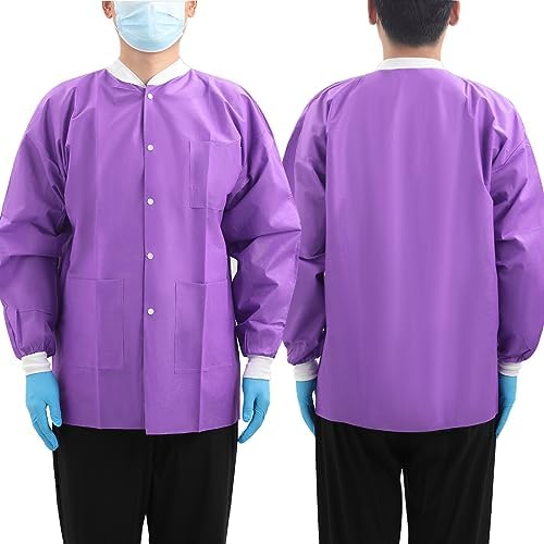 JMU 10-100 Pack Disposable Lab Coats, SMS Disposable Medical Jackets - Image 2