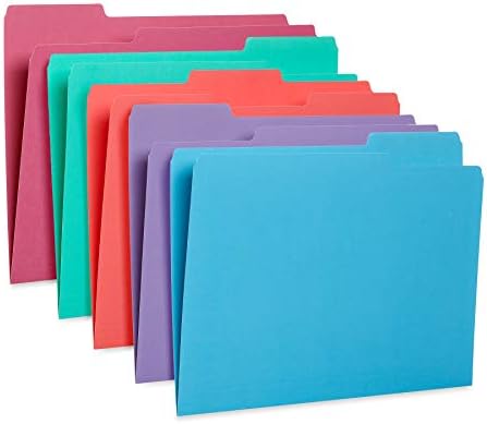 Blue Summit Supplies 100 File Folders, Letter Size, 1/3 Cut, Gem Tones - Image 3