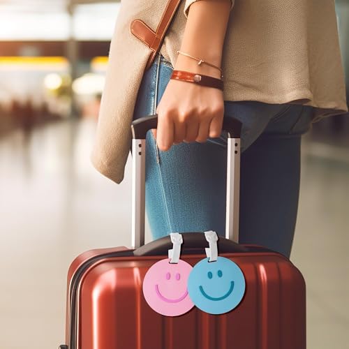 Preppy Smile Luggage Tags for Suitcases, 2Pcs Silicone Labels - Image 6