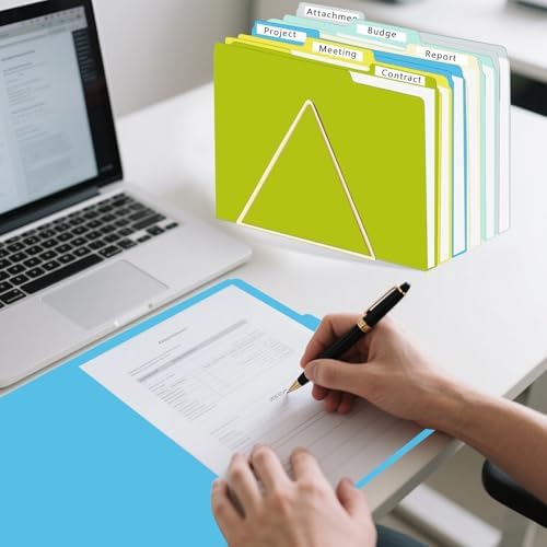 File Folder, HERKKA 30 Pack 1/3 Cut Tab File Folders, Letter Size, Assorted 6 Colors, Colored File Folders Designed for Office and Classroom Use - Image 7