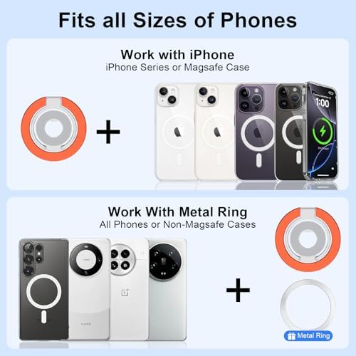 MagSafe Phone Grip Holder Dual-Sided Magnetic Finger Ring Stand for iPhone - Image 6