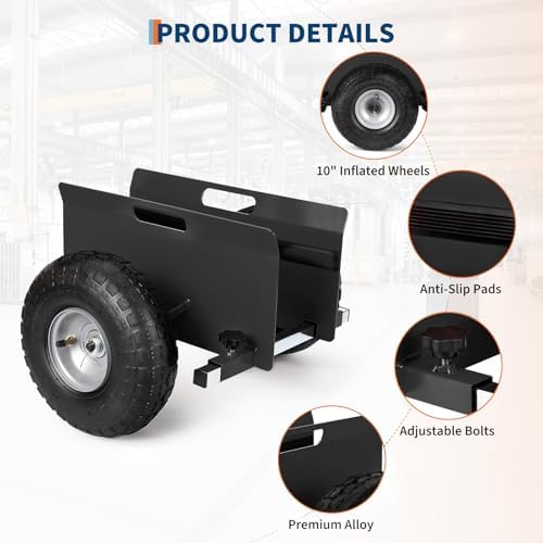 600 LBS Panel Dolly, Door Dolly Adjustable Drywall Mover with 10" Tires - Image 2