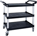 Utility Carts with Wheels, Large Size 3 Tier Rolling Cart with Lockable Wheels, Heavy Duty 600lbs Capacity Food Service Cart for Restaurant, Kitchen, Home, Warehouse, Office by RAYFARMO