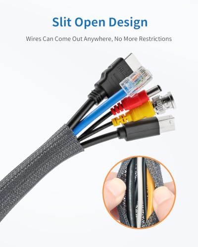 Yecaye 30ft - 1/2 inch Cord Protectors from Pets no Chew, Grey - Image 3