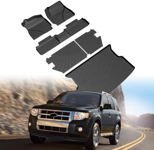 Escape Floor Mats - Car Mats for Ford Escape 2009-2012, Mazda Tribute & 2009-2011 Mercury Mariner, All Weather Floor Mats and Cargo Liner for Escape Accessories, Heavy Duty Rubber Mats by cartist