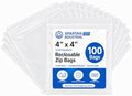4" X 4" Small Zip Bags (100 Count) - 2 Mil Clear Reclosable Square by SpartanIndustrial