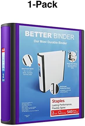 Staples Better 2-Inch 3-Ring Binder, Purple, Heavy-Duty - Image 7