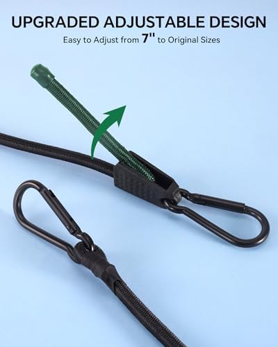 Lucky Straps 48" Orange Adjustable Carabiner Bungee Cords with Hook, 8 Pack - Image 2