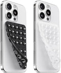 2PCS Silicone Suction Cup Phone Case Mount Double Sided, Hands-Free Phone Accessories Holder for Selfies and Videos, Silicon Sticky Phone Grip for iPhone and Android, Transparent&Black by KlearlookMaximizedClarity