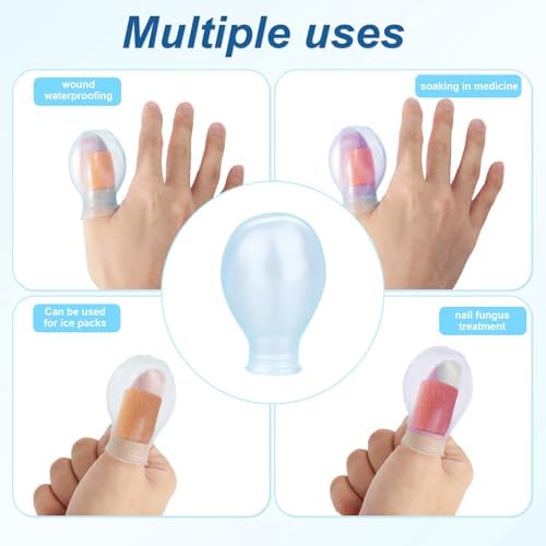 4pcs Waterproof Thumb Protector, Reusable Silicone Finger Sleeve Cover - Image 6