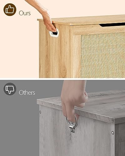 usikey 29.5” Storage Chest, Storage Bench with Storage, Toy Box with 2 Safety Hinges, Toy Chest for Bedroom, Shoe Bench, Supports 220 lb, for Living Room, Entryway, Natural - Image 6