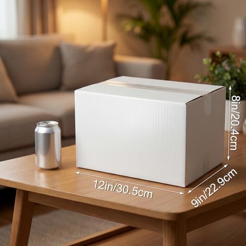 Hoikwo 15 Packs 12x9x8 Large Thin White Shipping Boxes - Image 3