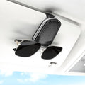 SINGARO Sunglasses Holder for Car, Leather Magnetic Buckle Sun Visor Sunglass Clip, Ticket Card Storage Glasses Clip, Car Interior Accessories for Men and Women（Black-Gray） by SINGARO