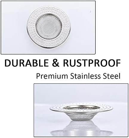 2pcs Heavy Duty Stainless Steel Slop Basket Filter Trap,3.54" Top / 1.65" Mesh Metal Sink Strainer,Perfect for Kitchen Sink/Bathroom Bathtub Wash Basin Floor Drain Balcony Drain Hole,Utility - Image 5