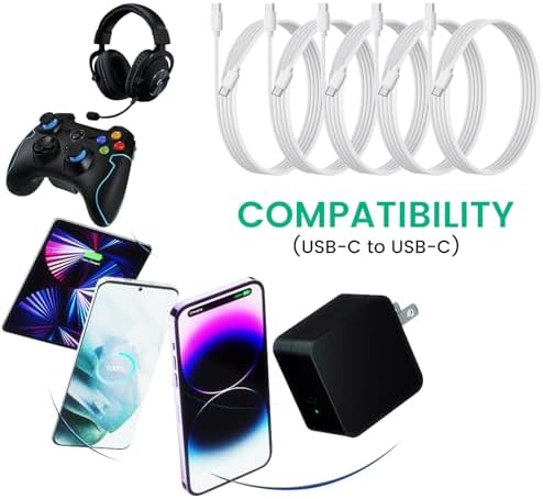 20-Pack USB C to C 48W Charger Cable - Bulk USB-C to Type C Multipack White - Image 2