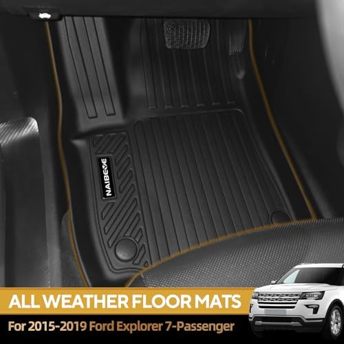 Naibeve Floor Mats for 2015-2019 Ford Explorer 7 Seats 2nd Row Bench Seat - Image 2