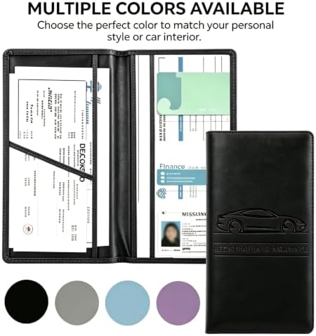 Car Registration and Insurance Holder, Vehicle Document Organizer with Secure Magnetic Closure, Automotive Glove Box Organizer for License, Cards & Essential Paperwork (Black, 1PCS) - Image 6
