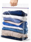 12 Pack 5 Gallon Large Zipper Storage Bags with Handle&Bottom for Clothing by YourReliablePartner