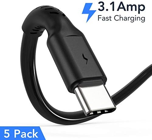 1 Foot Short USB C Cord Fast Charge 5 Pack Durable USB A to USB Type C 3A Fast Charging Cable for Charging Station Compatible with Samsung Galaxy Note 20 A20 A51 S10 S20 Plus Ultra LG Stylo K51 - Image 2